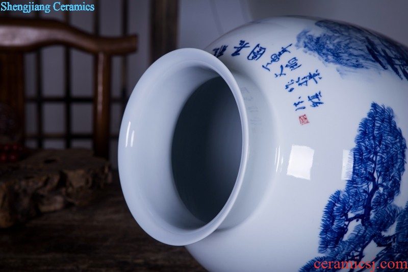 Huai embellish hand-painted porcelain vase painting characters, jingdezhen ceramics collection ceramic culture decorative vase