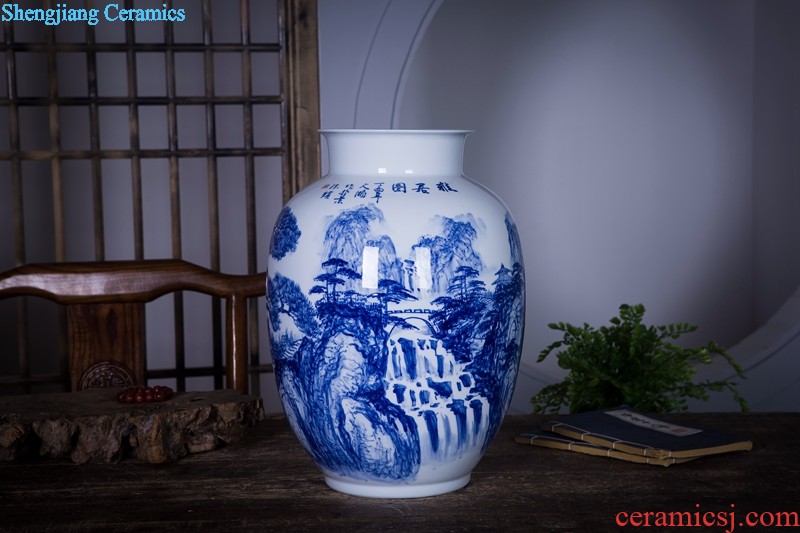 Huai embellish hand-painted porcelain vase painting characters, jingdezhen ceramics collection ceramic culture decorative vase
