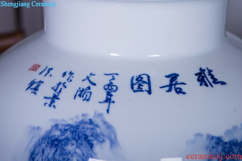 Huai embellish hand-painted porcelain vase painting characters, jingdezhen ceramics collection ceramic culture decorative vase