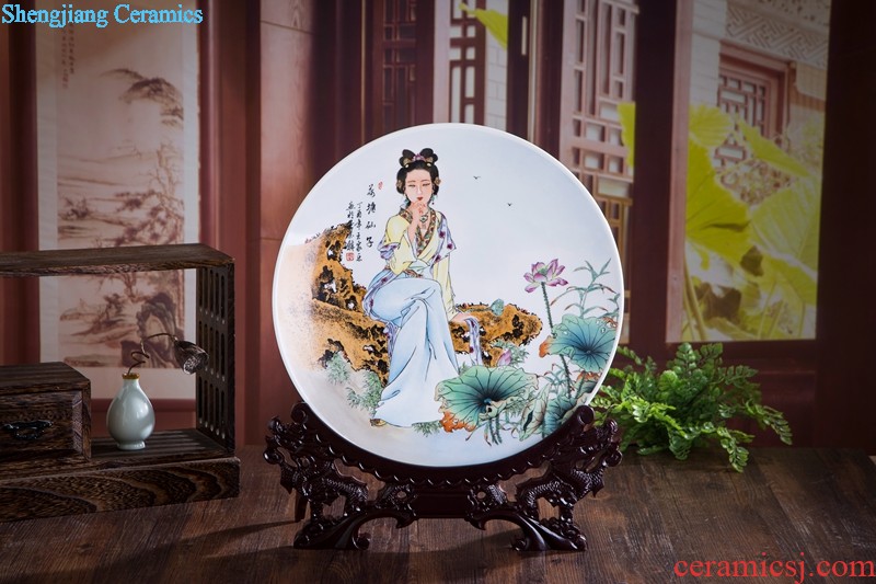 Sit furnishing articles hand-drawn characters of jingdezhen ceramics decoration hanging dish plate new sitting room of Chinese style household arts and crafts
