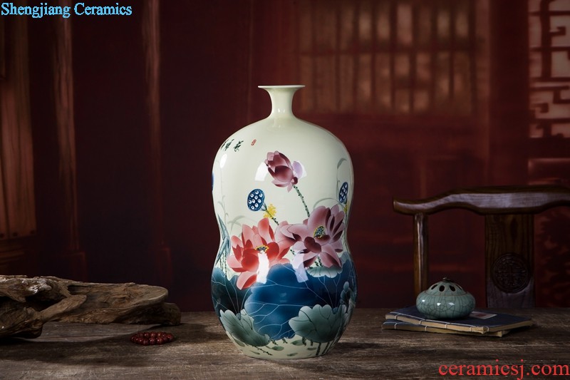 Jingdezhen ceramics hand-painted bright future of large vases, sitting room adornment is placed hotel opening gifts