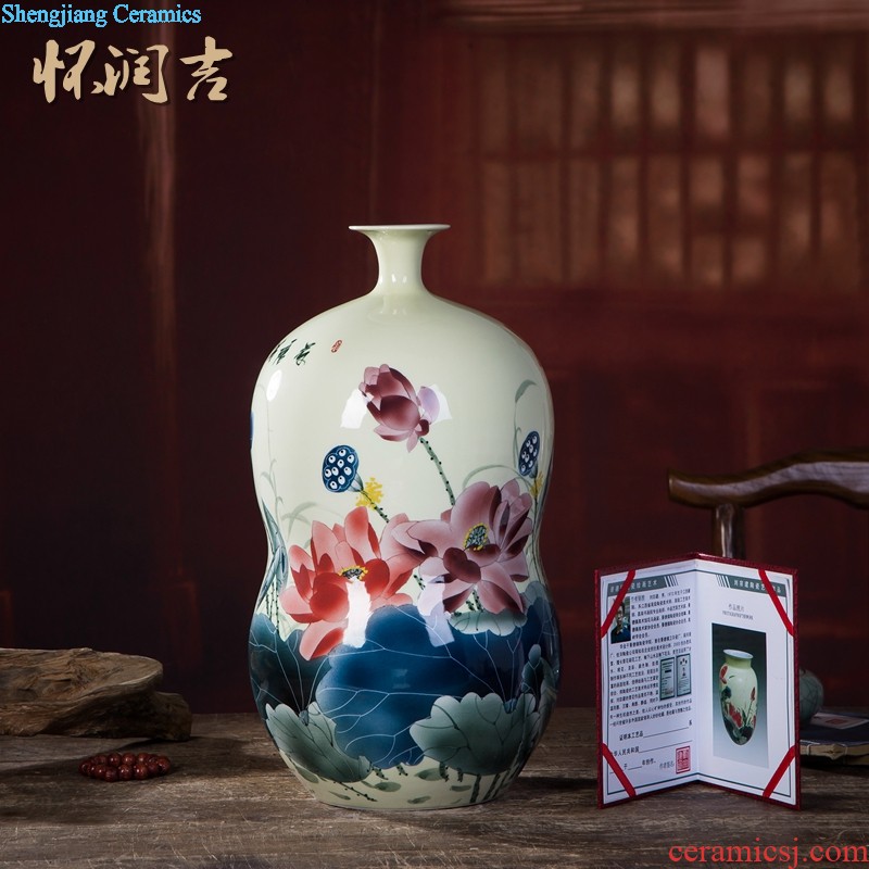 Jingdezhen ceramics hand-painted bright future of large vases, sitting room adornment is placed hotel opening gifts