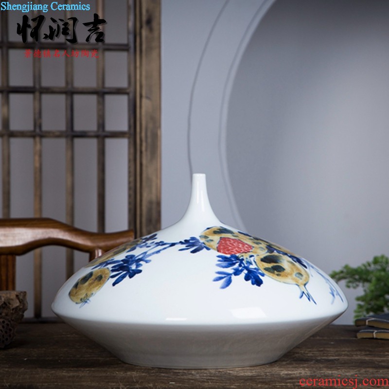 Huai embellish, jingdezhen lotus flower vase vase hand-painted porcelain vase freehand brushwork in traditional Chinese classical fashion home decoration furnishing articles