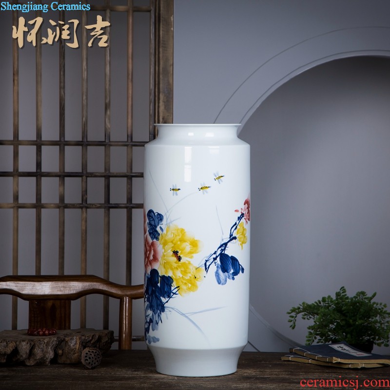 Huai embellish, jingdezhen ceramic vase peony vase very beautiful hand-painted porcelain of freehand brushwork in traditional Chinese classical home furnishing articles