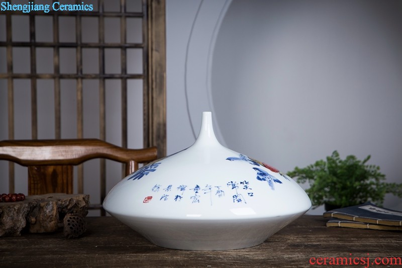 Huai embellish, jingdezhen lotus flower vase vase hand-painted porcelain vase freehand brushwork in traditional Chinese classical fashion home decoration furnishing articles