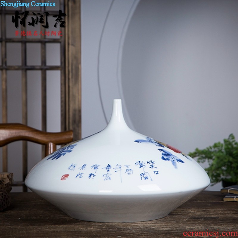 Huai embellish, jingdezhen lotus flower vase vase hand-painted porcelain vase freehand brushwork in traditional Chinese classical fashion home decoration furnishing articles