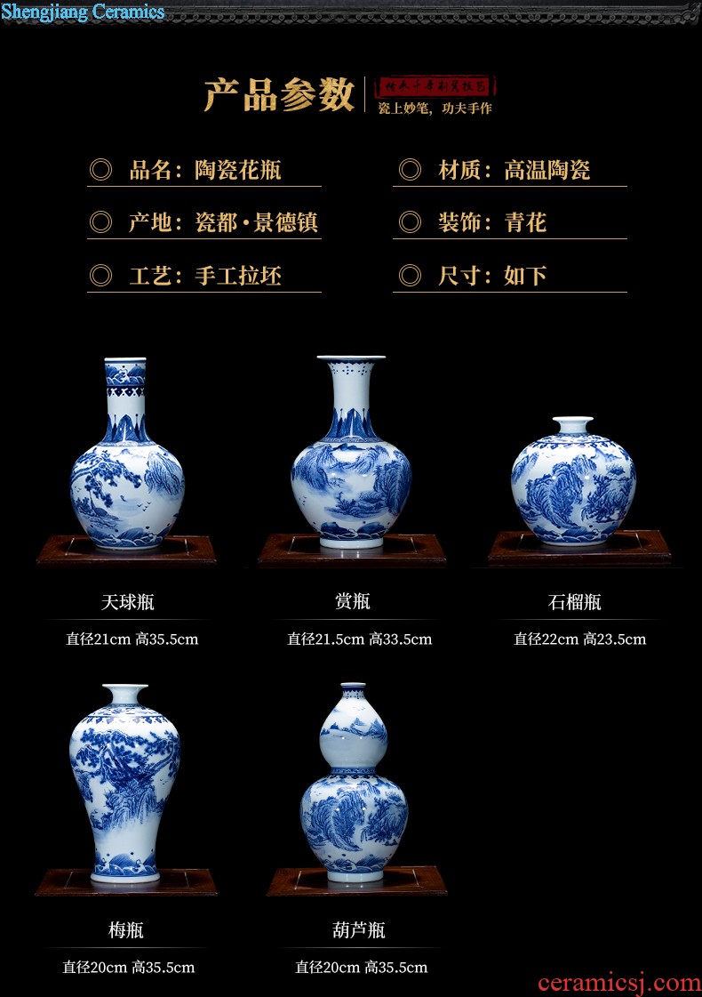 Jingdezhen ceramic vase vase desktop hand draw freehand brushwork in traditional Chinese ceramic floret bottle classical fashion home decoration furnishing articles