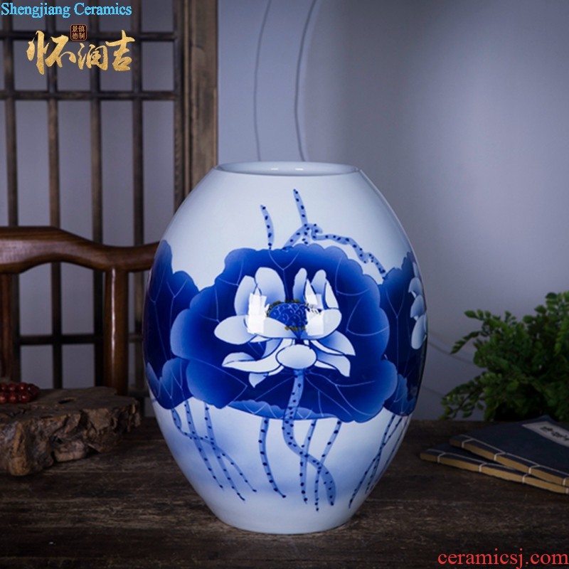 Jingdezhen ceramics furnishing articles Sit hand-drawn characters decoration hanging dish plate new sitting room of Chinese style household arts and crafts