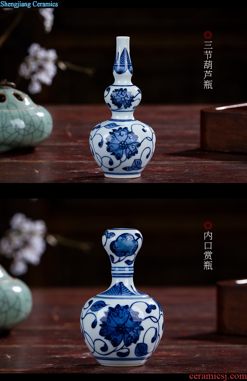 Jingdezhen ceramics vase new antique hand-painted pastel peach vase living room a study process decorative furnishing articles