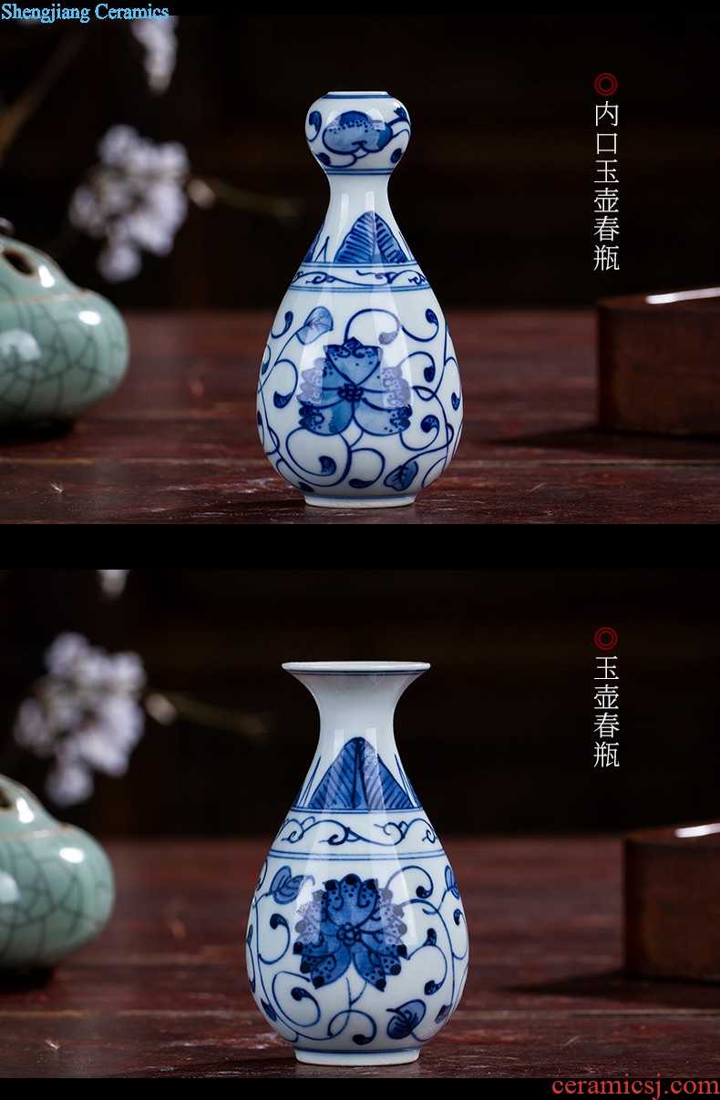 Jingdezhen ceramics vase new antique hand-painted pastel peach vase living room a study process decorative furnishing articles