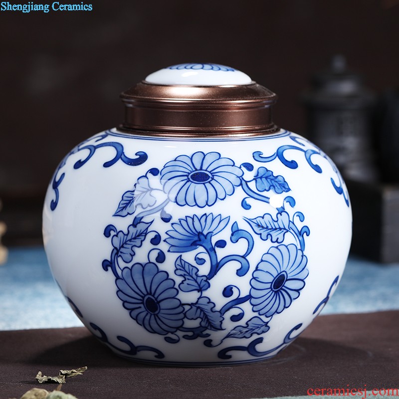 Hand-painted restoring ancient ways of jingdezhen blue and white porcelain vase gourd furnishing articles rich ancient frame antique Chinese style household ceramics handicraft