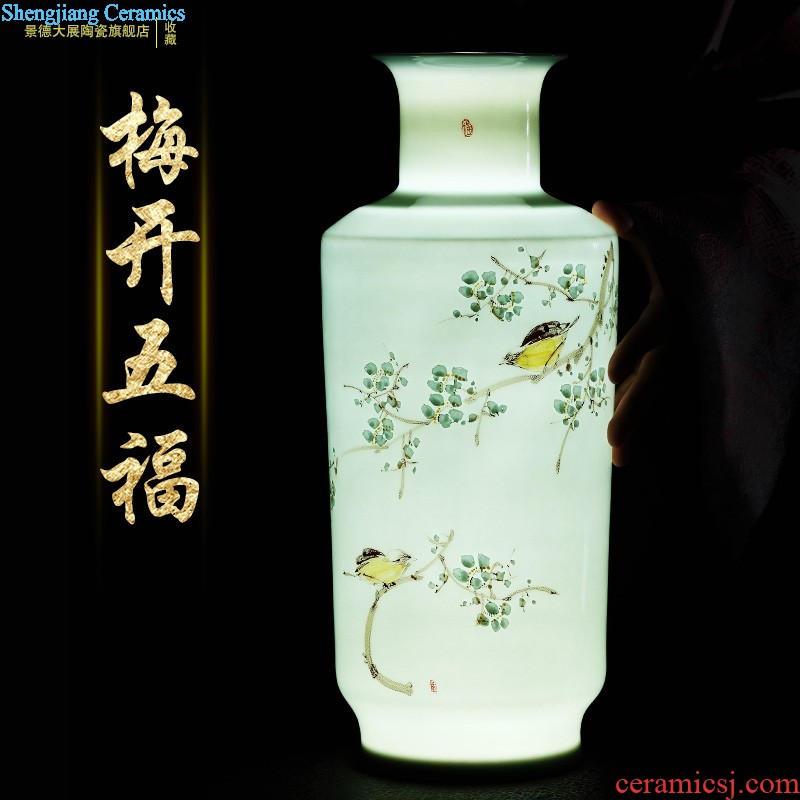 Jingdezhen ceramic vase lucky bamboo Chinese style restoring ancient ways is rich ancient frame furnishing articles furnishing articles sitting room flower arrangement home decoration