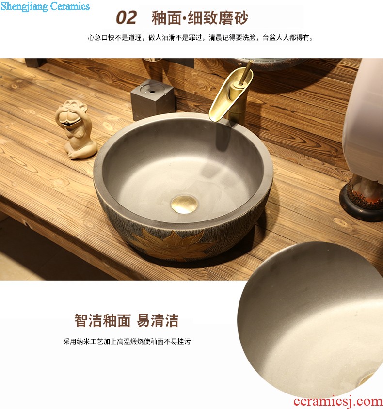 Jia depot retro stage basin art ceramic lavabo toilet wash face basin oval lavatory household