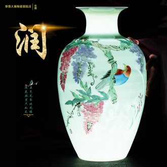 Famous hand-painted jingdezhen ceramic vase furnishing articles landscape painting house sitting room adornment large-sized restoring ancient ways is China