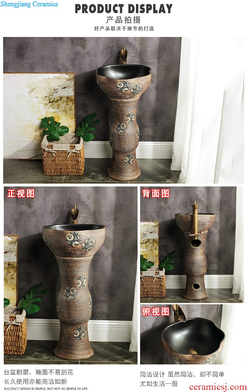 M the pillar type lavatory jingdezhen ceramic basin one-piece art pillar lavabo vertical landing platform