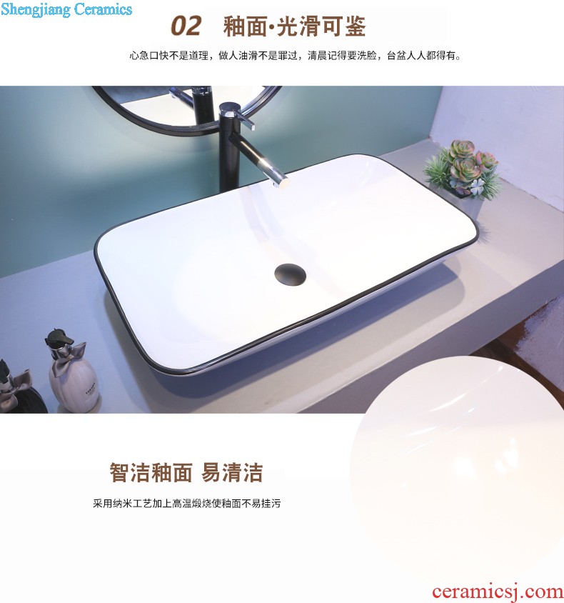 Jia depot stage basin ceramic household art creative rectangle lavatory Chinese style restoring ancient ways of archaize the sink