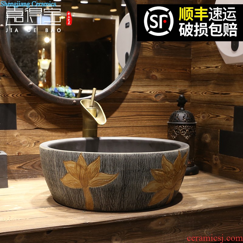 Jia depot retro stage basin art ceramic lavabo toilet wash face basin oval lavatory household