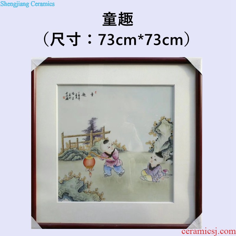 Jingdezhen ceramic new Chinese master hand-painted color porcelain plate painting The sitting room of mural porch hang a picture