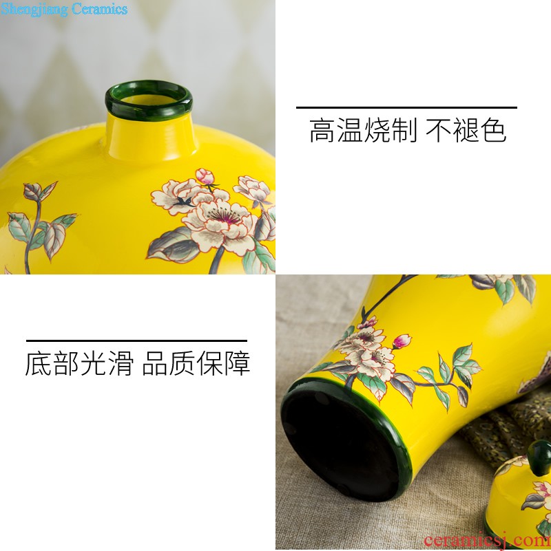 Jingdezhen ceramic decorative vase furnishing articles European contracted sitting room dried flowers flower arrangement table TV ark soft decoration