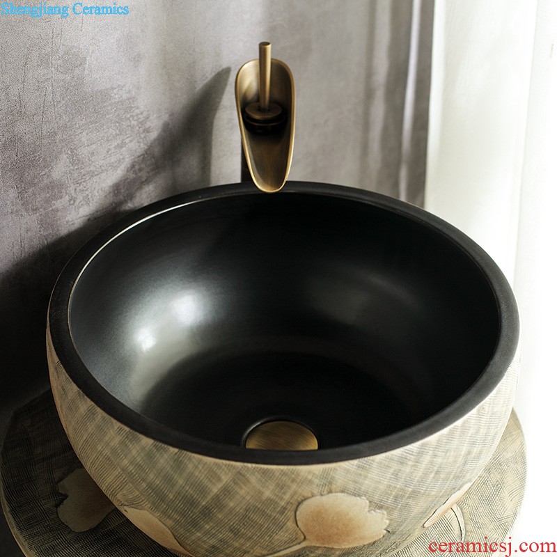 M the pillar type lavatory jingdezhen ceramic basin one-piece art pillar lavabo vertical landing platform