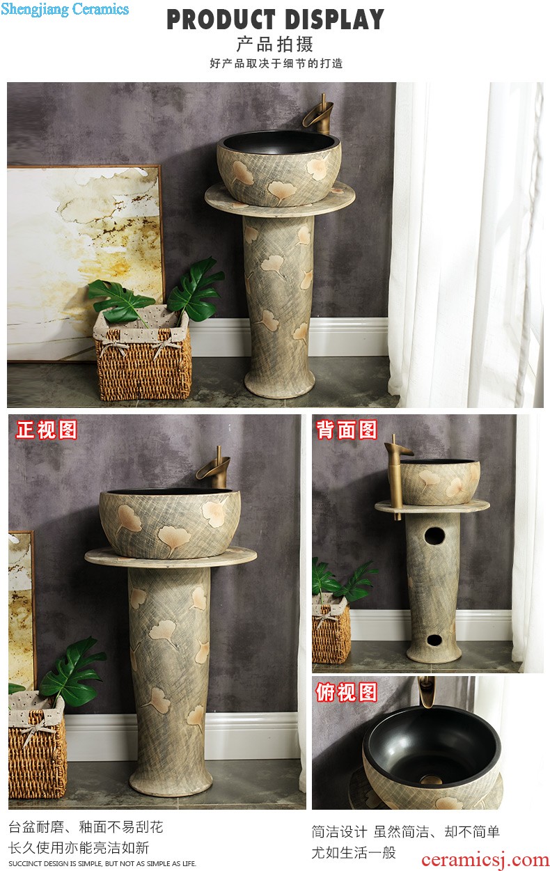 M the pillar type lavatory jingdezhen ceramic basin one-piece art pillar lavabo vertical landing platform