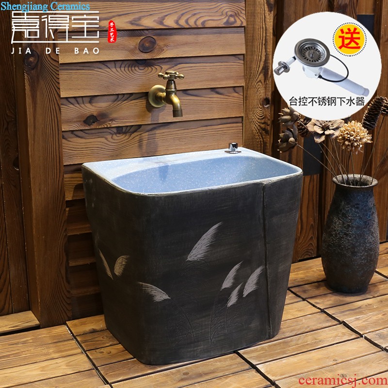 Jia depot outdoor balcony column basin sinks Ceramic basin bathroom floor vertical integration the sink