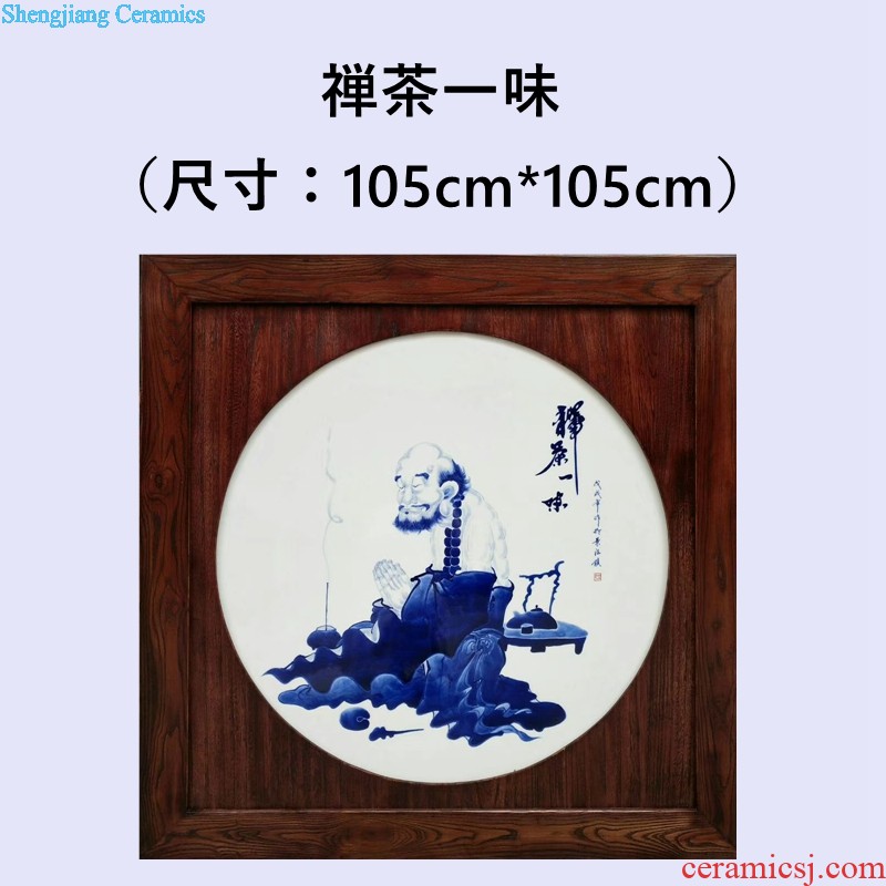 Jingdezhen ceramic new Chinese master hand-painted color porcelain plate painting The sitting room of mural porch hang a picture