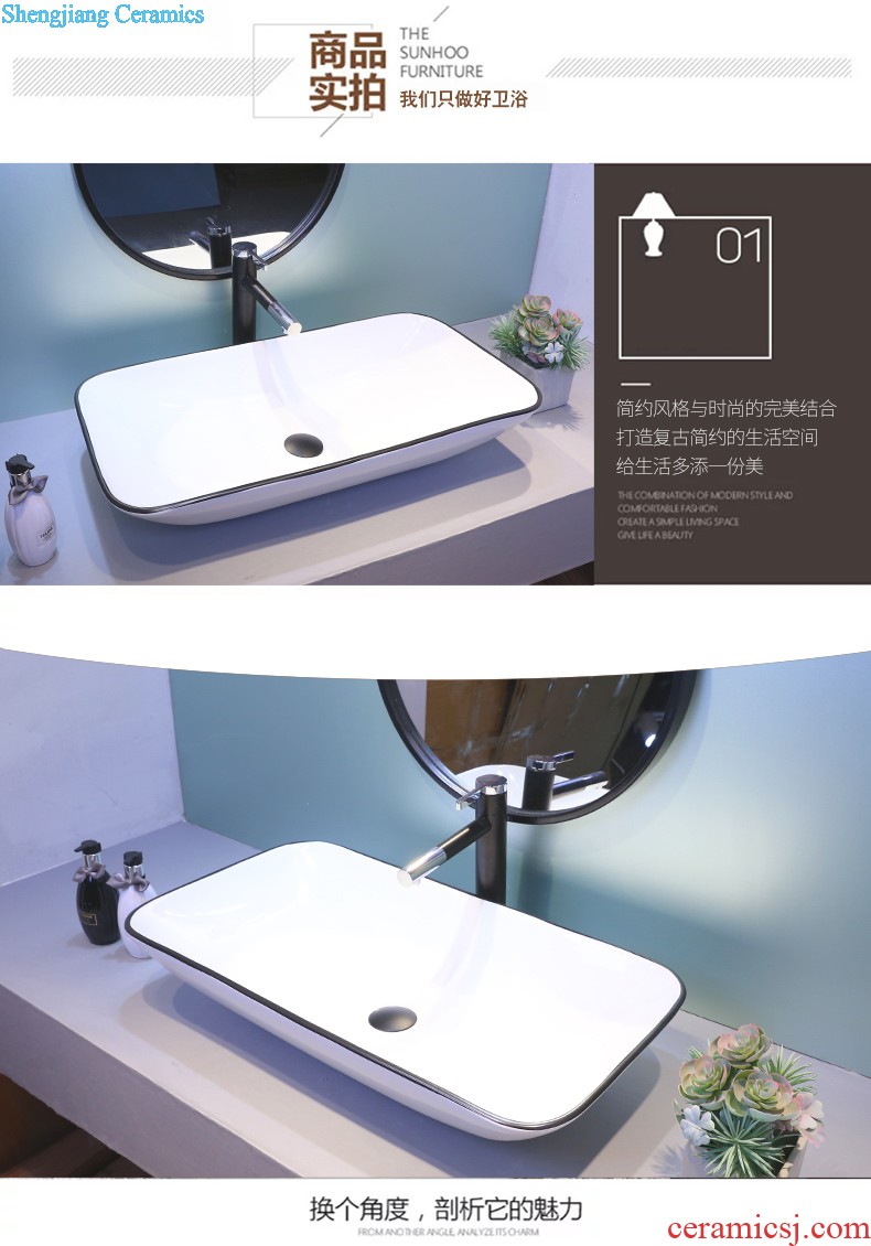 Jia depot stage basin ceramic household art creative rectangle lavatory Chinese style restoring ancient ways of archaize the sink