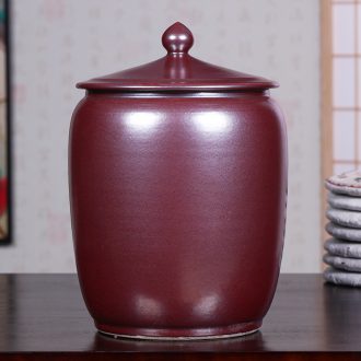 Jingdezhen ceramic tea pot of large storage tank 30 jins of puer tea rice cylinder seal up POTS moistureproof tea set