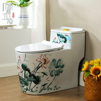 M beautiful balcony two-piece toilet ceramic basin bowl lavatory basin that wash a face to wash your hands blue porcelain lotus on stage