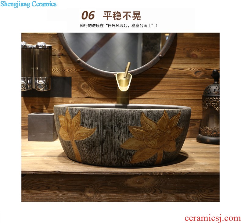 Jia depot retro stage basin art ceramic lavabo toilet wash face basin oval lavatory household