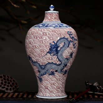 Jingdezhen ceramic vase furnishing articles by hand-painted tong qu dry high lucky bamboo rich ancient frame porcelain vase furnishing articles