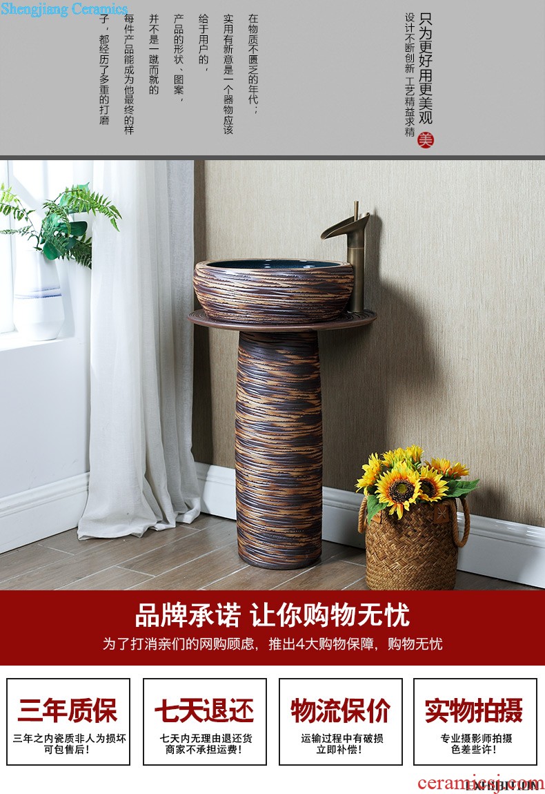 M beautiful ceramic pillar square small floor type lavatory basin one-piece lavabo vertical column basin of household