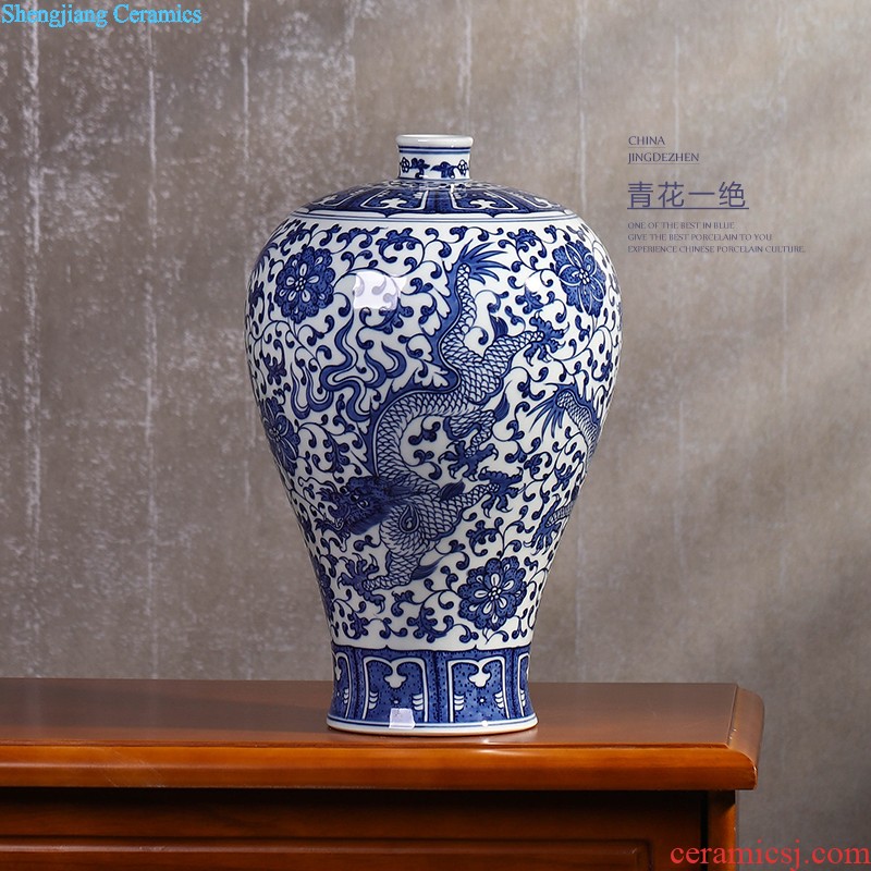 Master hand painted blue and white porcelain vase home sitting room porch decorate restoring ancient ways furnishing articles of jingdezhen ceramics vase