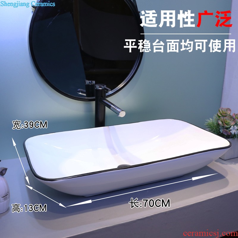 Jia depot stage basin ceramic household art creative rectangle lavatory Chinese style restoring ancient ways of archaize the sink