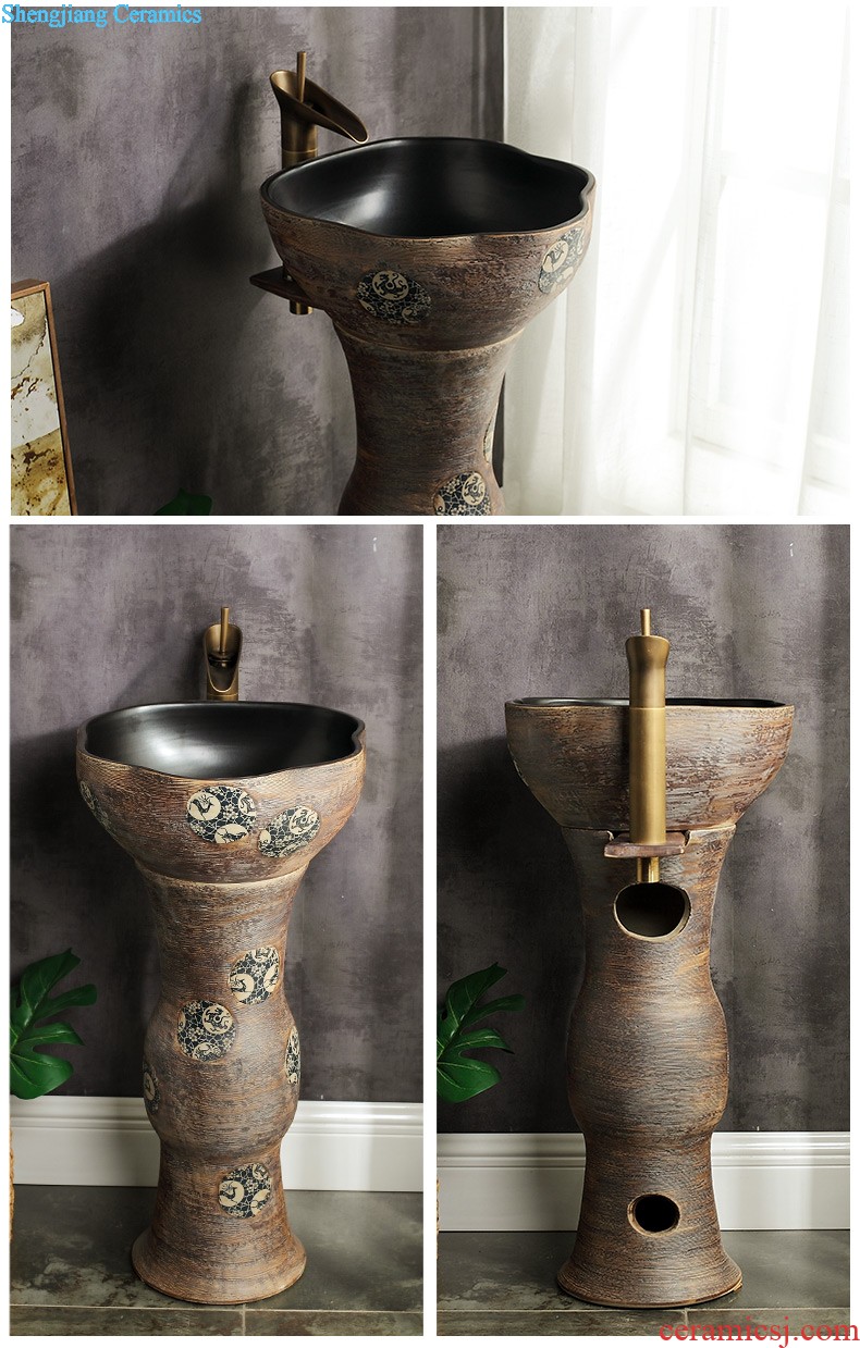 M the pillar type lavatory jingdezhen ceramic basin one-piece art pillar lavabo vertical landing platform