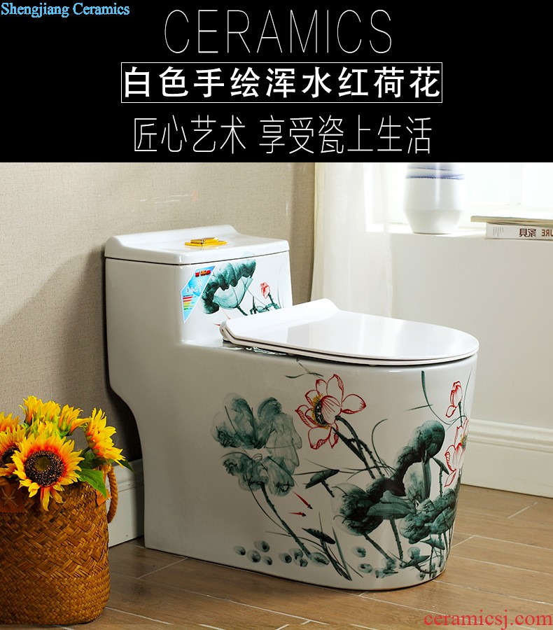 M beautiful balcony two-piece toilet ceramic basin bowl lavatory basin that wash a face to wash your hands blue porcelain lotus on stage