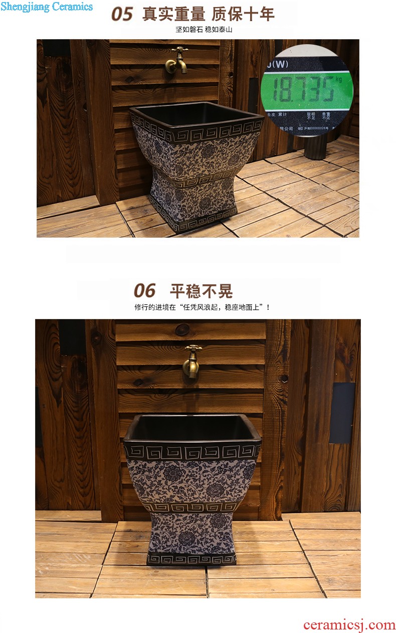 Jia depot basin of Chinese style restoring ancient ways art stage oval Ceramic toilet lavatory basin household style of the ancients