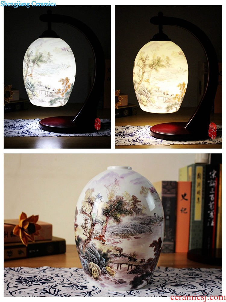 Jingdezhen ceramic decorative furnishing articles aquarium bowl lotus lotus lotus tortoise cylinder pot sitting room feng shui goldfish bowl