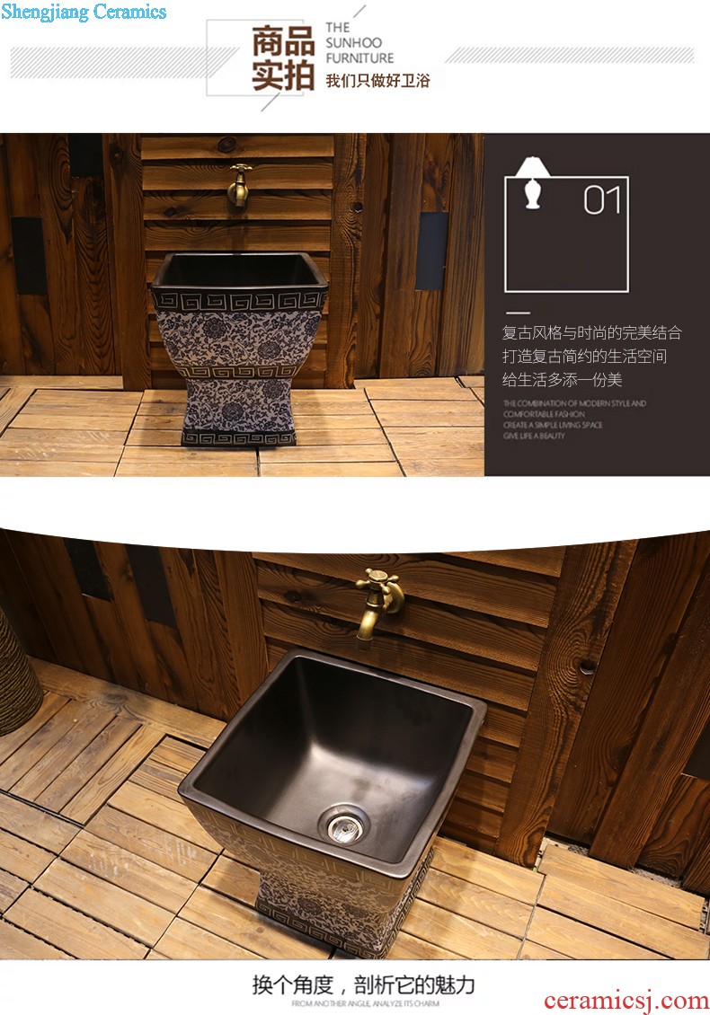Jia depot basin of Chinese style restoring ancient ways art stage oval Ceramic toilet lavatory basin household style of the ancients
