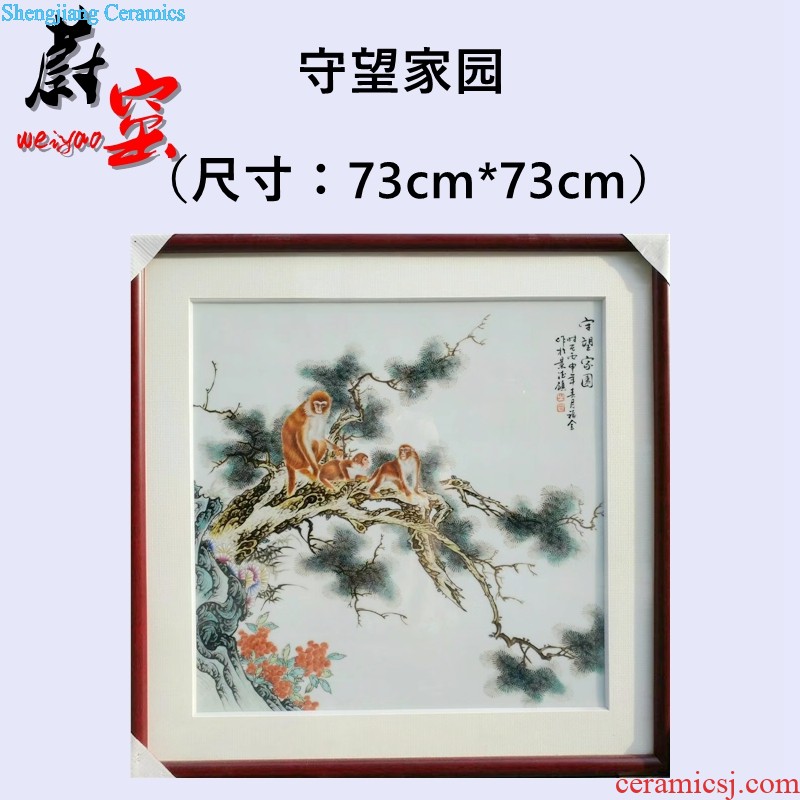 Jingdezhen ceramic new Chinese master hand-painted color porcelain plate painting The sitting room of mural porch hang a picture