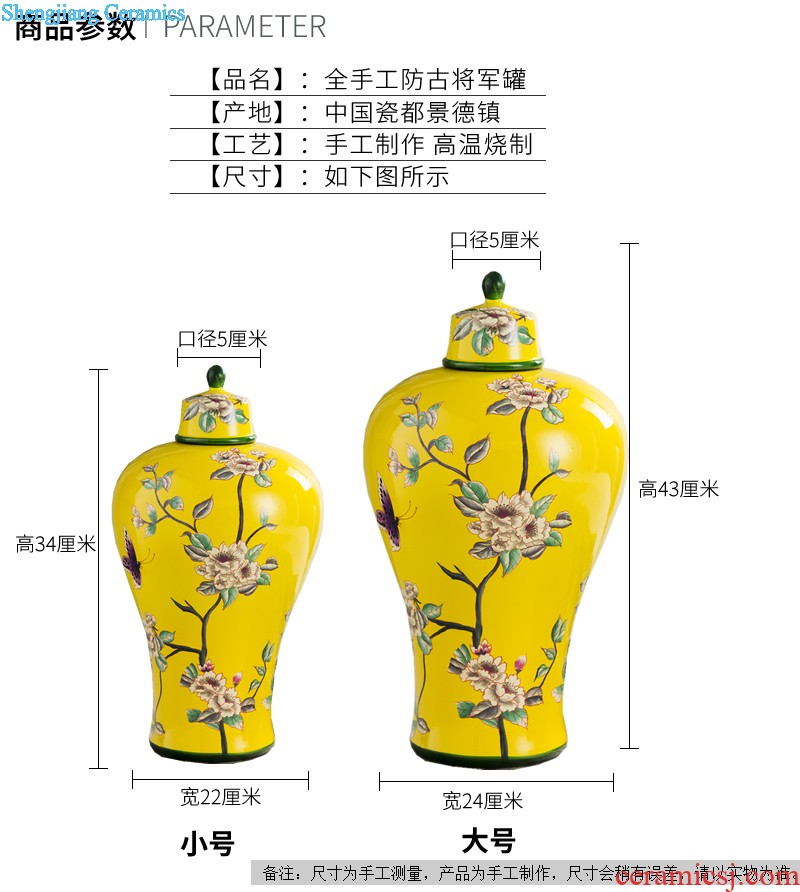 Jingdezhen ceramic decorative vase furnishing articles European contracted sitting room dried flowers flower arrangement table TV ark soft decoration