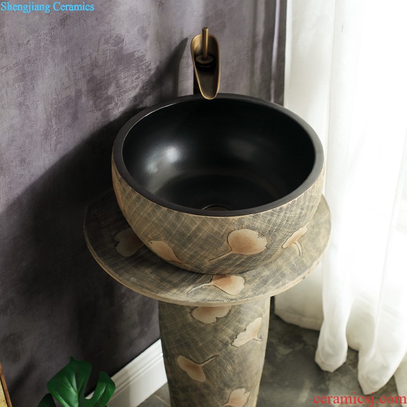 M the pillar type lavatory jingdezhen ceramic basin one-piece art pillar lavabo vertical landing platform