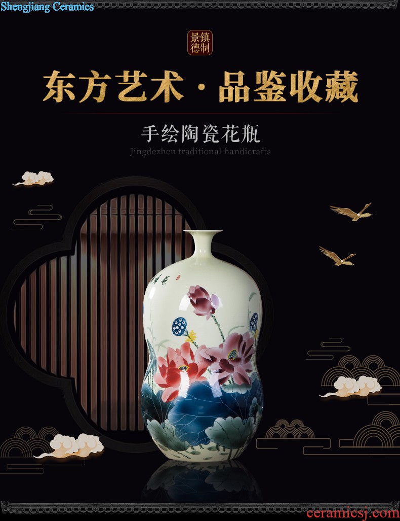 Floret bottle of jingdezhen ceramics enamel painted pottery porcelain vase modern household adornment handicraft decorative furnishing articles