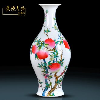 Jingdezhen ceramics hand-painted scenery vintage vase water raise lucky bamboo wine cabinet decorative furnishing articles creative arts and crafts