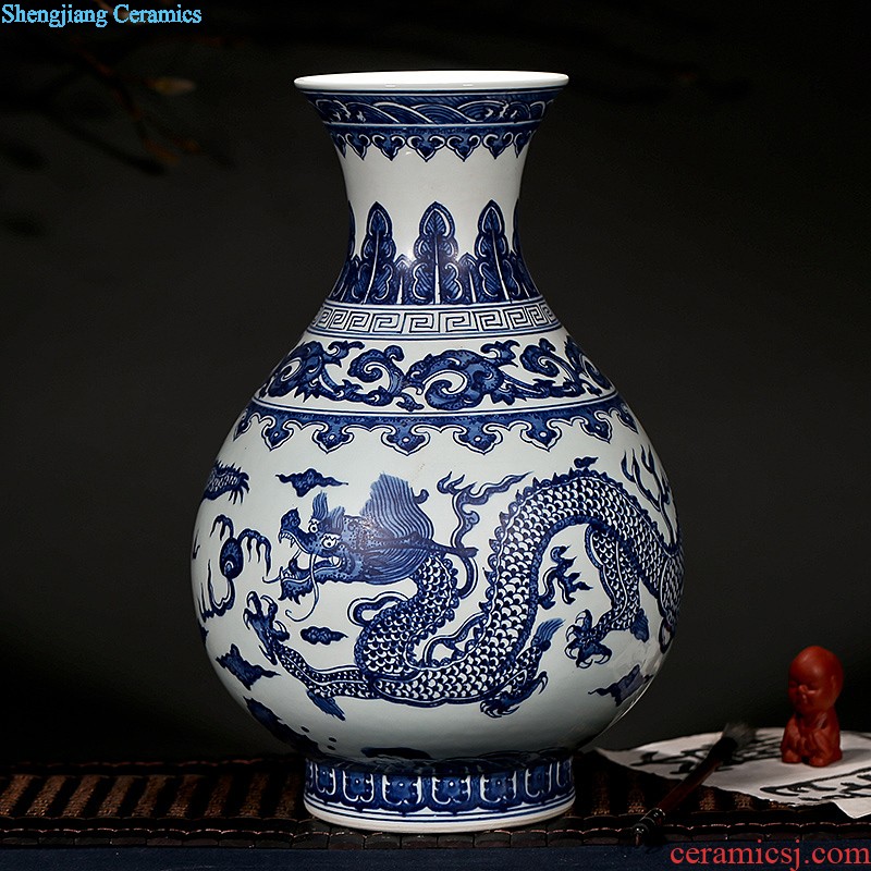 Jingdezhen ceramic knife clay hand-painted vases, furnishing articles Sabingga sukdun dergici jimbi living room TV cabinet decoration decoration