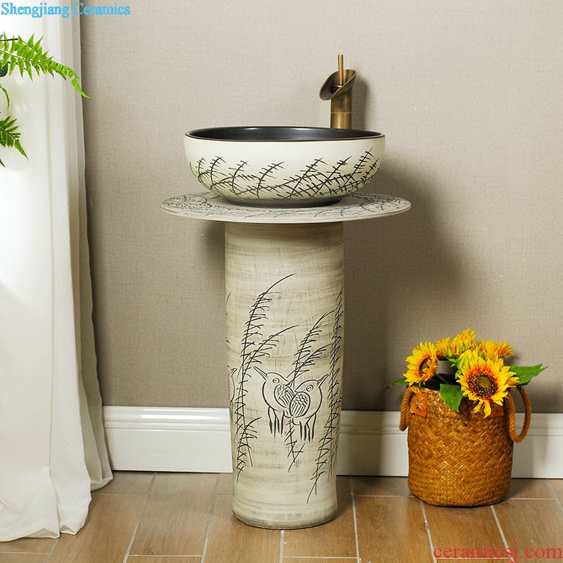 M beautiful ceramic art basin mop mop pool ChiFangYuan one-piece mop pool 42 cm diameter Indus