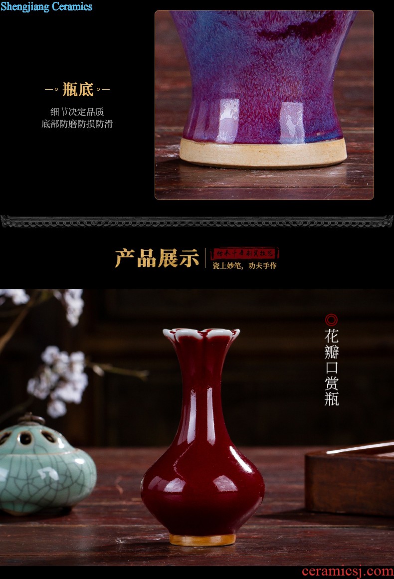 Jingdezhen ceramic vase furnishing articles flower arranging archaize sitting room people flower implement classical Chinese style household adornment porcelain kiln
