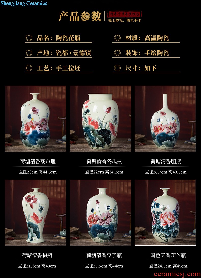 Floret bottle of jingdezhen ceramics enamel painted pottery porcelain vase modern household adornment handicraft decorative furnishing articles
