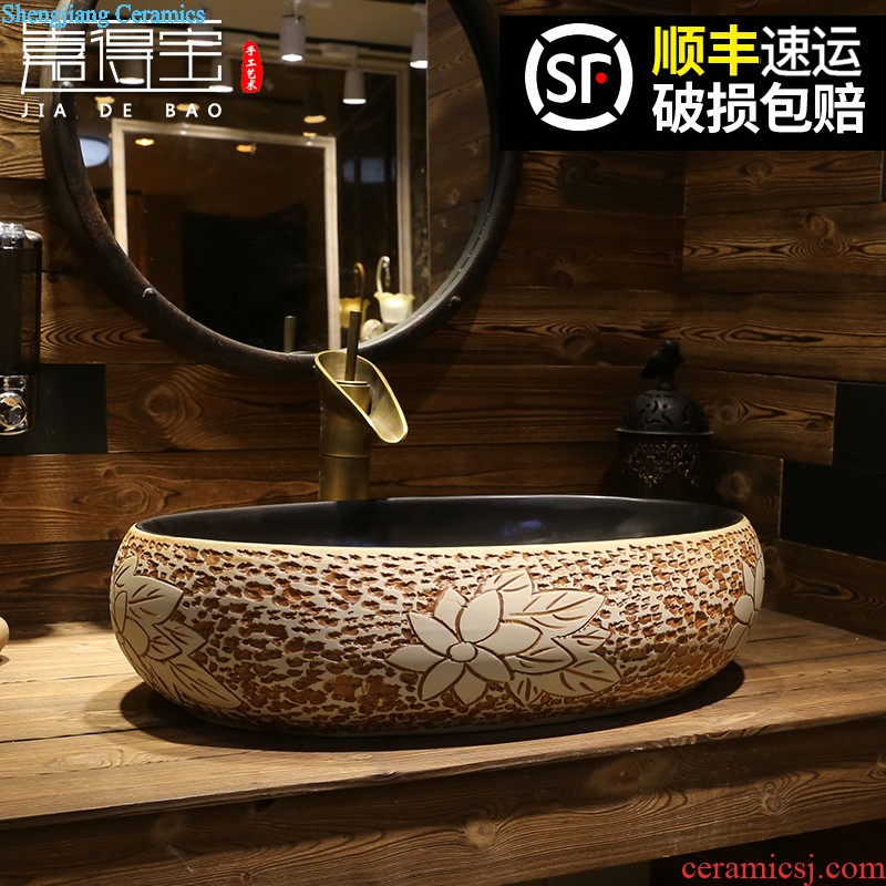 Jia depot basin of Chinese style restoring ancient ways is the stage creative oval ceramic household art basin of lavatory basin sink